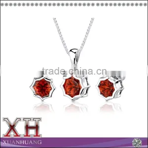 Colorful Women Snowflake Jewelry Set Snowflake Necklace Earrings Jewelry Set thumbnail-6