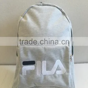 2# Newest Design Big Capacity Cotton Fabric Backpack With Embroidery Logo thumbnail-5