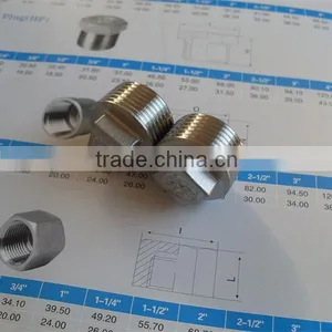 Threaded BSP Stainless Steel Pipe Fitting Square Plug thumbnail-1