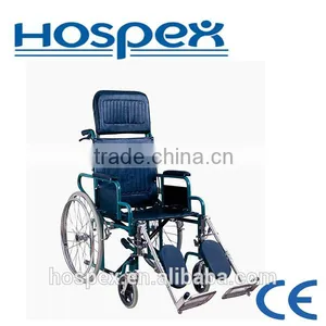Adjustable Seat Angle Steel Reclining Wheelchair thumbnail-1