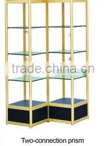 Two-connection Prism Aluminuim Glass Display Cabinet Shot Glass Display Cabinet thumbnail-1
