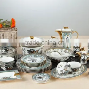 Home Wholesale Dark Red Tableware Dinnerware Set for German Porcelain Dinnerware thumbnail-2
