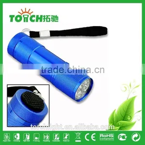 Mini Torch Light 9 Leds Flashlight Blue Color Super Bright and Waterproof for 3AAA Battery Emergency Flashlight thumbnail-4