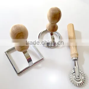 Zinc Alloy Custom Cookie Stamp With Wooden Handle Set of 3pcs thumbnail-1