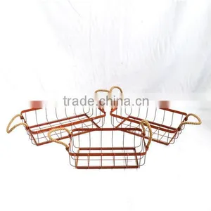 Best Quality Cheap Price Wholesale Rustic Metal Basket Wire Design thumbnail-1