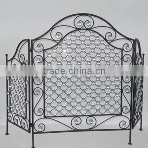 100608EA-iron and Crystal Fireplace Folding Screen thumbnail-1