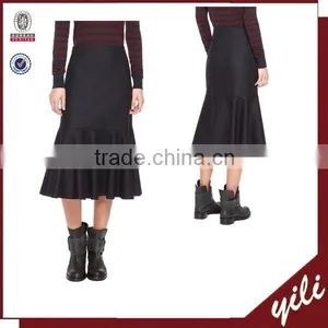 2016 Midi Skirt With Flounce Hem Sexy Women Skirt thumbnail-1