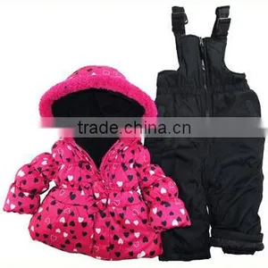 New Design Baby Clothes Padded Coat Suspender Baby Girls Winter Suit Jacket Overall Children Clothes Sets thumbnail-3