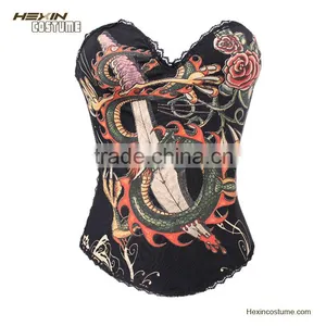 No MOQ Limit Black Women Dragon Pattern Abdominal Binder Corset thumbnail-1