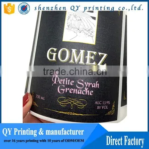Customized Gold Foil Wine Sticker,self Adhesive Wine Label With Logo Embossed Quality Choice thumbnail-3