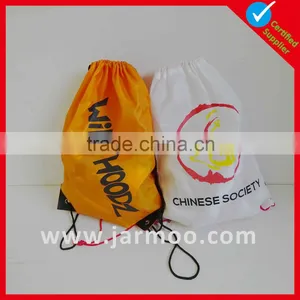 Custom Polyester White Drawstring Backpack thumbnail-5