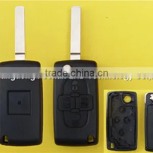 Best Sell 4 Buttons Flip Key Shell for Peugeot 307 Without Battery Place thumbnail-1