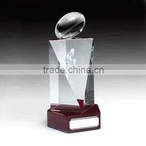 Crystal Rugby Trophies With Player Engraved for Sport Awards thumbnail-1