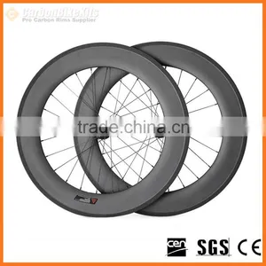 CarbonBikeKis 88mm Clincher Road Bicycle Carbon Wheels 700c Disc thumbnail-1