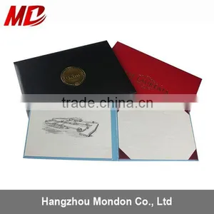 Leatherette Graduation Certificate Holders Four Satin Corners With Printed Moire Fabric-Panoramic Style thumbnail-1