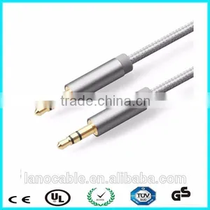 Metal 3.5mm Aux Jack Male to Male Stereo Audio Cable thumbnail-1