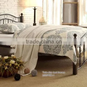 Antique Metal Platform Bed Queen Full Black and Brown thumbnail-4