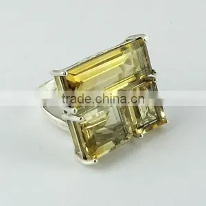 Gemstone Citrine 925 Sterling Silver Ring, Indian Silver Jewellery Supplier, Silver Jewellery India thumbnail-1
