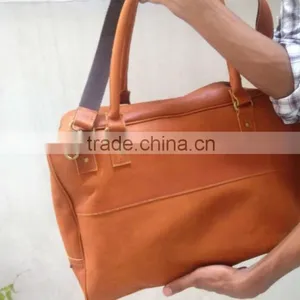 Tan Leather Travel Bag thumbnail-3
