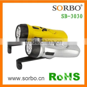 SORBO China Supplier Emergency Powerful Torch Light Dynamo LED Torch With Radio thumbnail-3