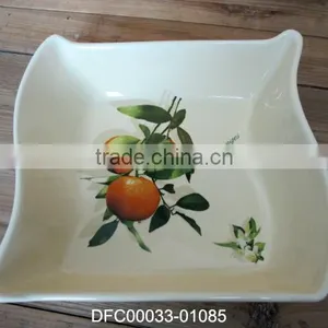 Restaurant Ceramic Mixing Plate/ Deep Plate in Irregular Square Shape thumbnail-1