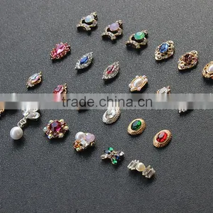 no Fading Color High Opal Rhinestone Crown Pearl Setted Crown Oval Pending Metal Charm for Nail Art thumbnail-2