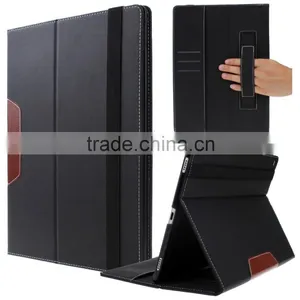 Wholesale Price Super Quality Card Slots Black Handheld Leather Cover for Ipad Pro 9.6 Inch thumbnail-1