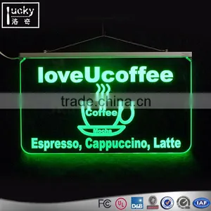 LED Lightup Coffee Window Sign,acrylic Convenience Cafe or Bagel Shop thumbnail-1