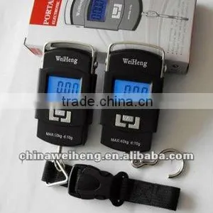 50kg Double Precision Black Electronic Luggage Scale Belt/hook Blue Backlight Lcd thumbnail-1