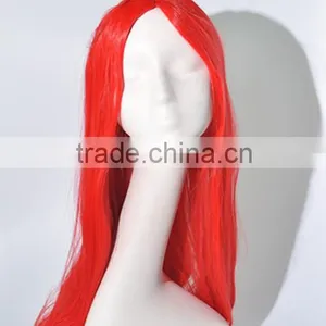 Red Long Straight Silk Wave Wig N327 thumbnail-1