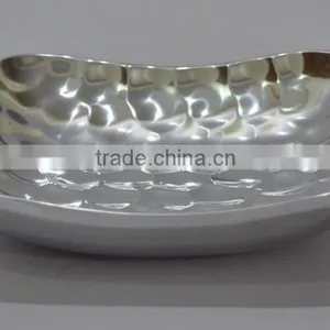 Aluminium Hammered Metal Square Bowl thumbnail-2