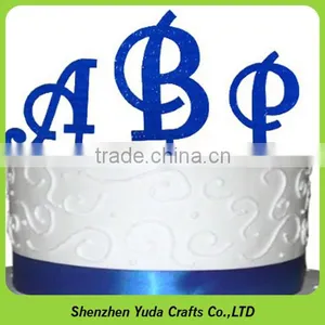 Glitter Blue English Letter A B C Cupcake Toppers Acrylic Monogram Cake Topper thumbnail-1