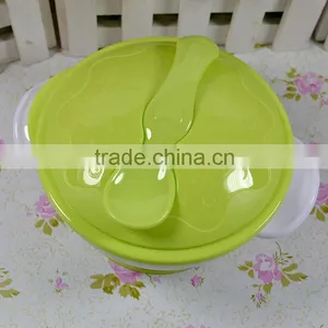 Hot Sell Food Grade pp Baby Feeding Sucton Bowl With Hand and Spoon in Stock thumbnail-4