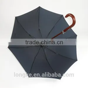 60cm Deluxe Wooden Pole and Carved Wood Handle Umbrella thumbnail-4