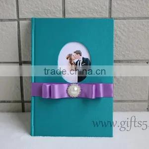 Unique Wedding Guest Book With Ribbon Bow thumbnail-4