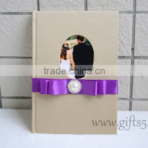 Gold Wedding Guest Book With Photo Frame thumbnail-1