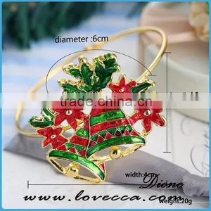 2016 New Hot Items Girl Gift Jewelry Bracelet Colorful Christmas Jingle Bell Bracelet With Flower Art thumbnail-1