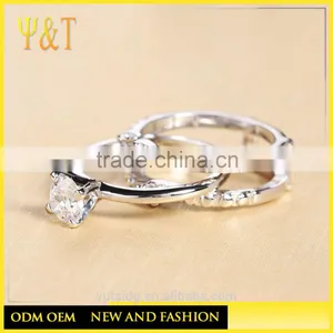 Jingli Jewelry China Factory Zircon Stones 925 Sterling Silver Couple Wedding Ring Set (YJ-0441) thumbnail-6