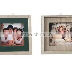 Nature Color Middle Size Wooden Photo Frame on Wall Decoration Wood Photos Holder for Home Decoration thumbnail-1