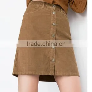 2015 Autumn-Winter Fashion Mature Straight Corduroy Pencil Skirt Sexy Women in Short Mini Skirts thumbnail-1