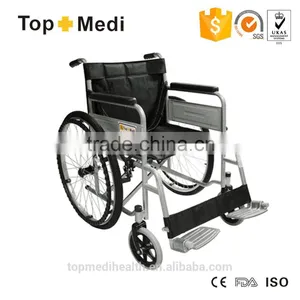 Flixed Double Cross Support Steel Wheelchair With Footrest and Armrest thumbnail-4
