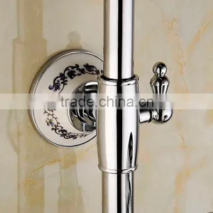 2015 New Arrival Luxury Wall Mounted Big Round Bath Hidden Shower Faucet Set With Ceramic Hand Shower & Base thumbnail-3