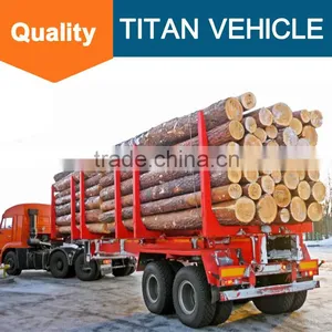 China New Timber Wood Semi Trailer Lumber Transport Vehicle for Sale thumbnail-2