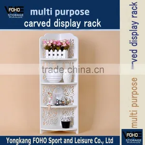 FH-CDR8022Y White Modern Style Diy Pieced Storage Shelf With Carved Flower thumbnail-1