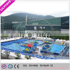 Blue Above Ground Stainless Steel Pools/Inflatable Water Park/inflatable Amusement Park thumbnail-4