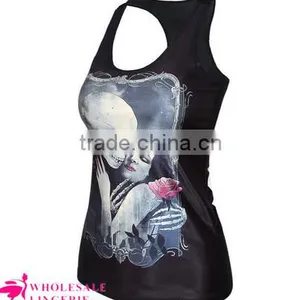 2015 Summer Hot Wholesale Cheap Black Plain Tank Top for Women thumbnail-6