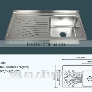 JZ-835 100x50 Stainless Steel Kitchen Sink With Cook thumbnail-6