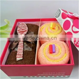 Gift Towel Cotton With Hand Knitted Spoon Set Packing / Hot Sale Gift Towel thumbnail-1