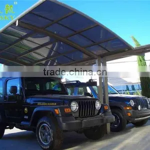 White Metal Frame Canvas Carport Canopy With Polycarbonate Sheet,carport Canopy,portable Car Parking Shed thumbnail-1