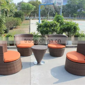 Rattan Outdoor Furniture Cafe Table Chair Set thumbnail-4